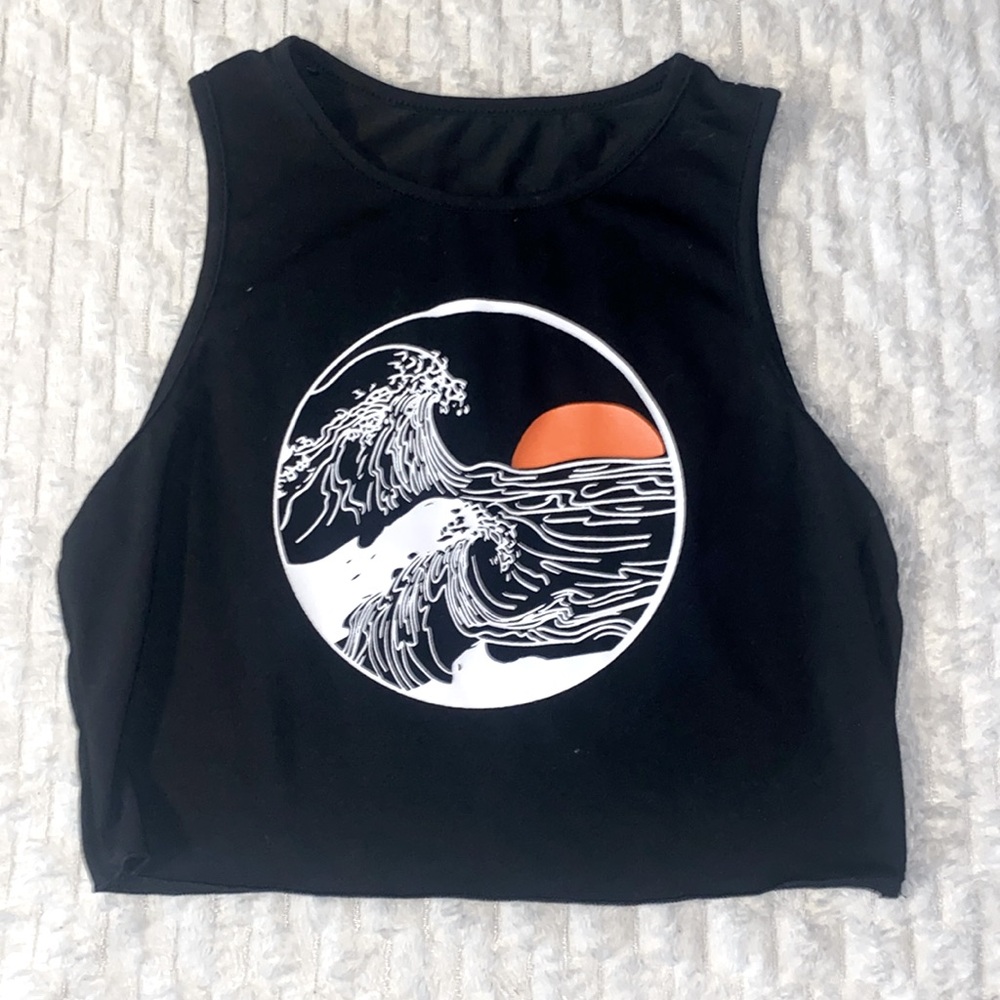 Cute Black wave tank